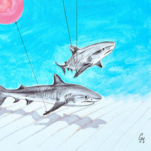 Load image into Gallery viewer, Juvenile Tiger Sharks Out and About Art Print