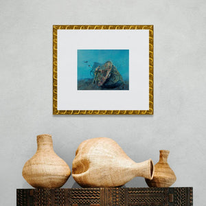 "SS Thistlegorm: Exploring the Stern of a WWII Shipwreck in the Red Sea" painting
