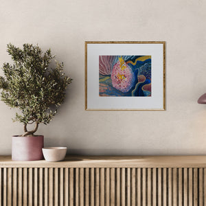 "Sanctuary in the Swell: Clownfish and Anemone on a Living Reef" painting