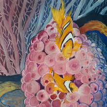 Load image into Gallery viewer, &quot;Sanctuary in the Swell: Clownfish and Anemone on a Living Reef&quot; painting