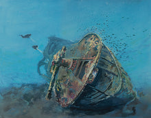 Load image into Gallery viewer, &quot;SS Thistlegorm: Exploring the Stern of a WWII Shipwreck in the Red Sea&quot; painting