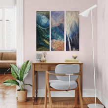 Load image into Gallery viewer, Underwater Scuba Dive Art Triptych: Reefs &amp; Caves – Mixed Media Acrylic Paintings on Wood Panels