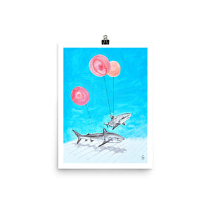Juvenile Tiger Sharks Out and About Art Print