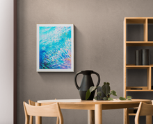 Load image into Gallery viewer, Marine life art print by Grace Marquez displayed on wall above  teak wood dining set