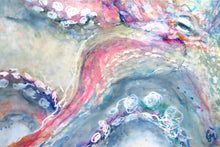Load image into Gallery viewer, Colourful octopus in soft pastel colours with its arms twisting