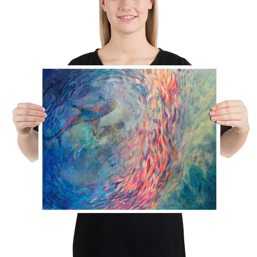 Woman holding colourful 
