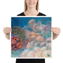 Load image into Gallery viewer, Woman holding square reef art print by Grace Marquez in 18 x 18 inches