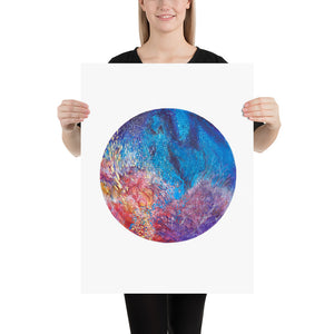 16x20 inch art print of underwater scene Bubble: Coral Reef Cluster.